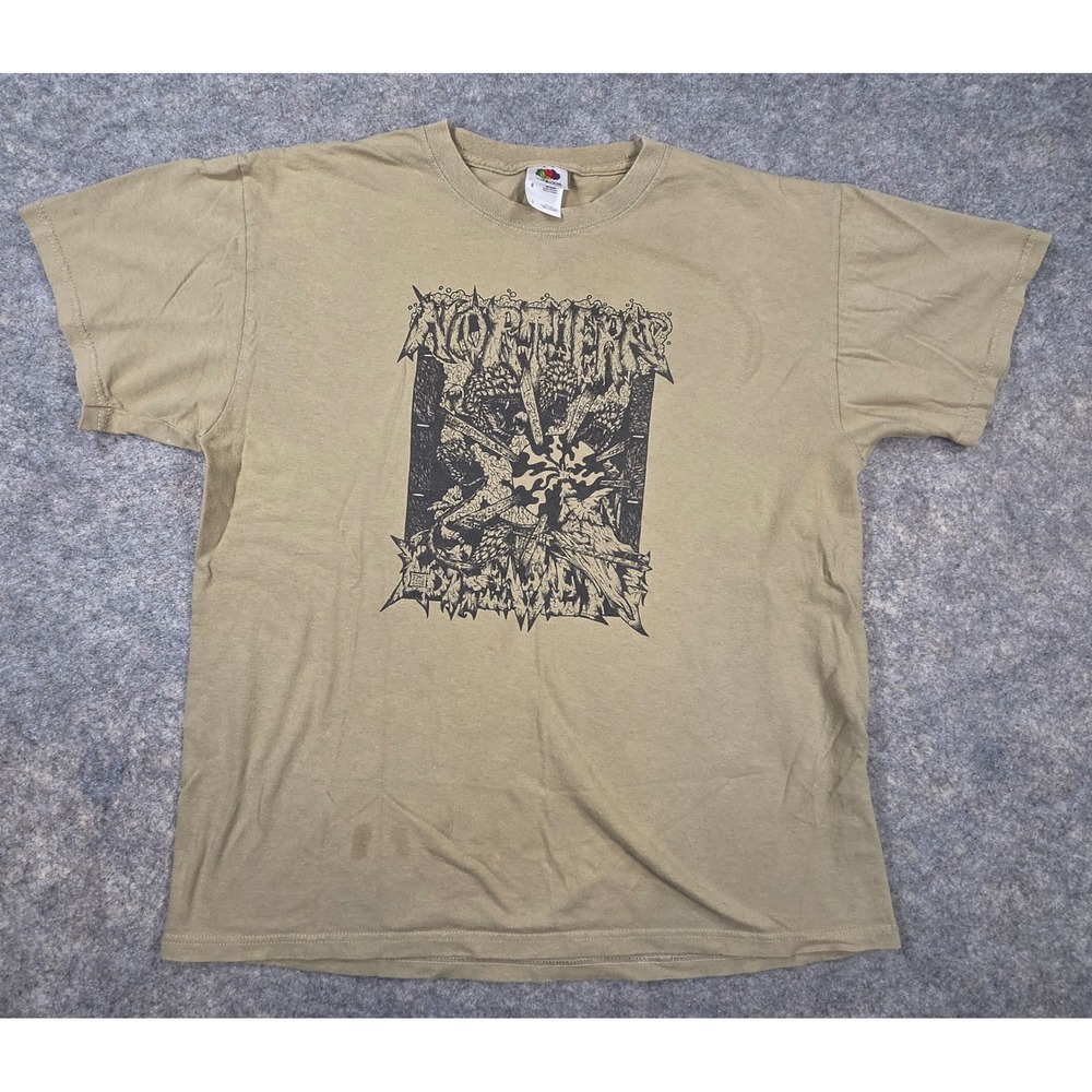Fruit of the Loom Northern 10th Level Beer Nerd Graphic T-Shirt Tan Large